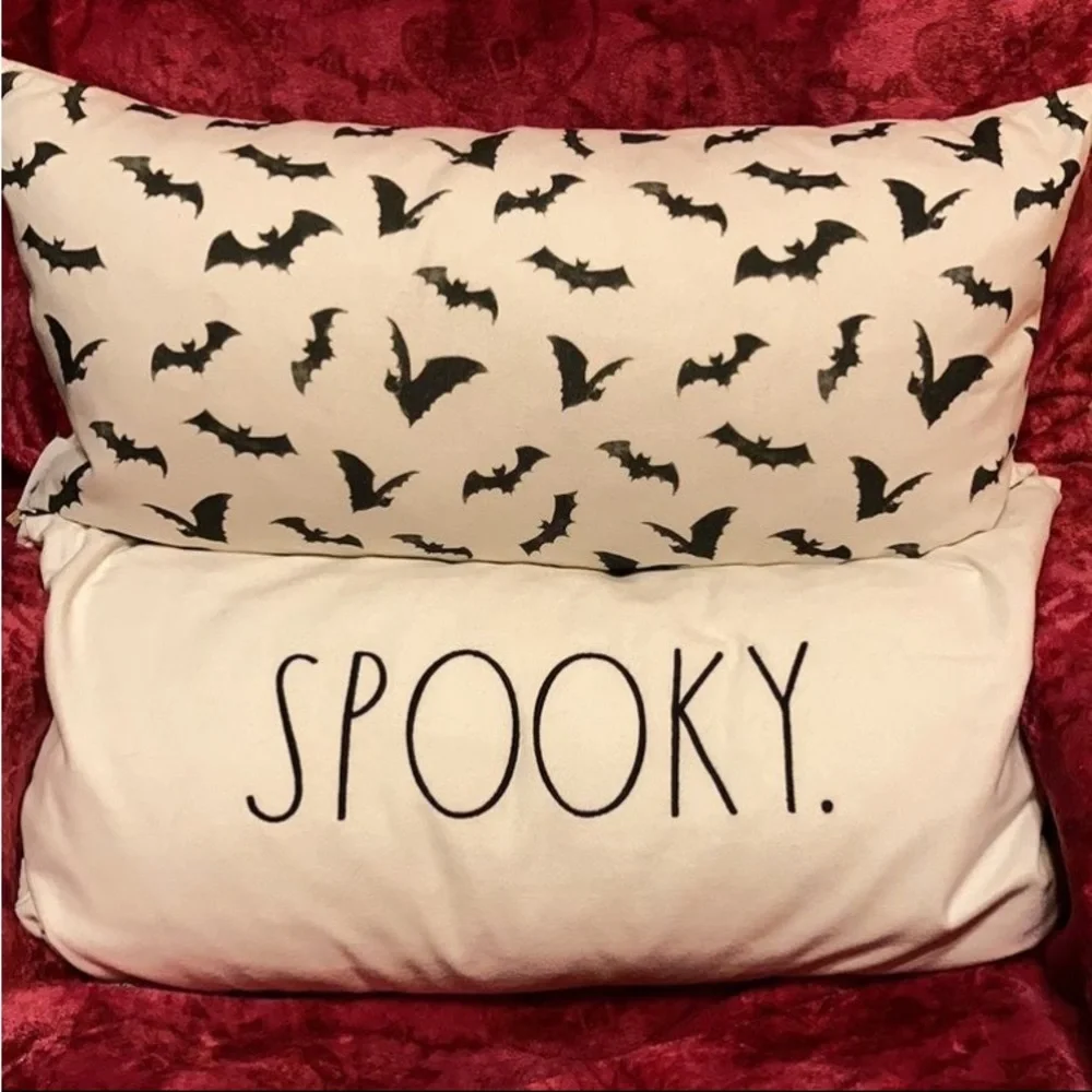 1 Rae Dunn double sided Spooky Bats pillow *FIRM PRICE*